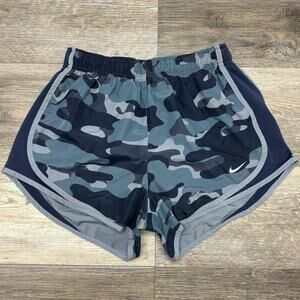 Nike Shorts Dri Fit Blue Camouflage Womens S Performance Gym Training Running